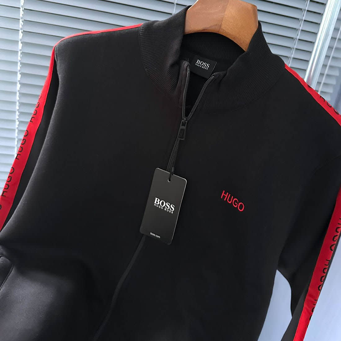 Boss Embroidered logo Black Premium Quality Zipper-2