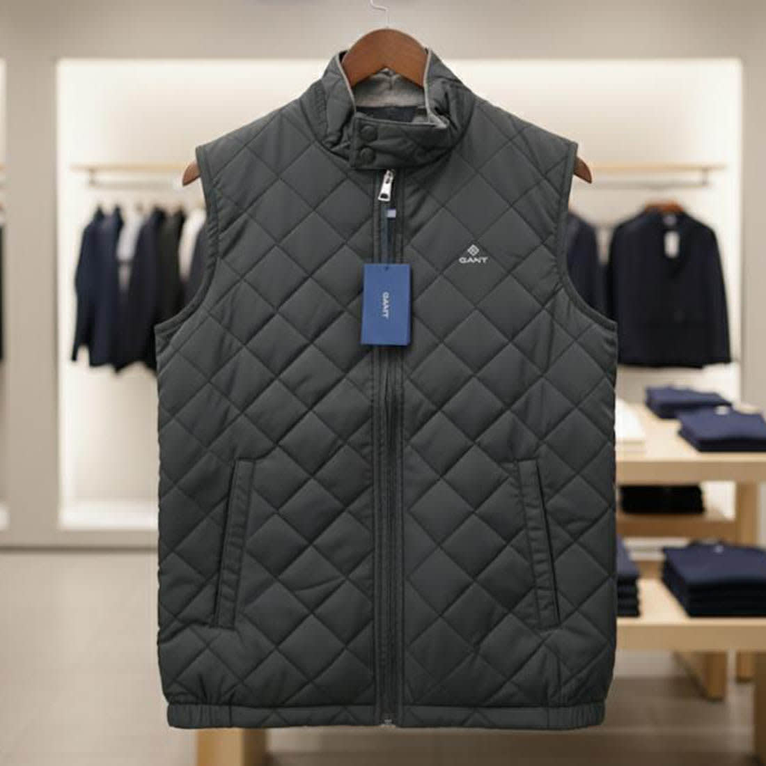 Gant Embroidered logo Black Premium Quality Half Jacket-5