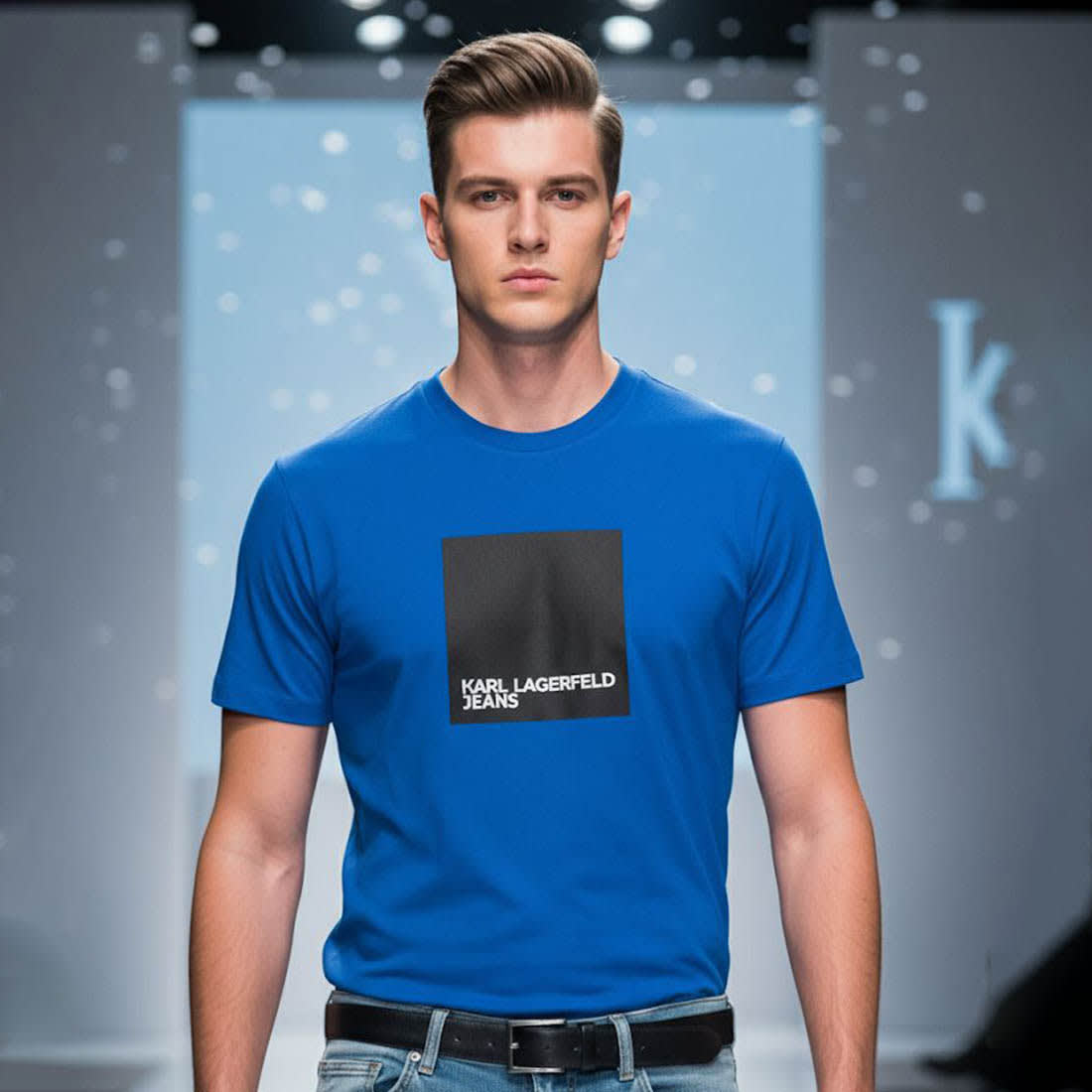 Karl Lagerfeld Blue Premium Quality T-shirt-0