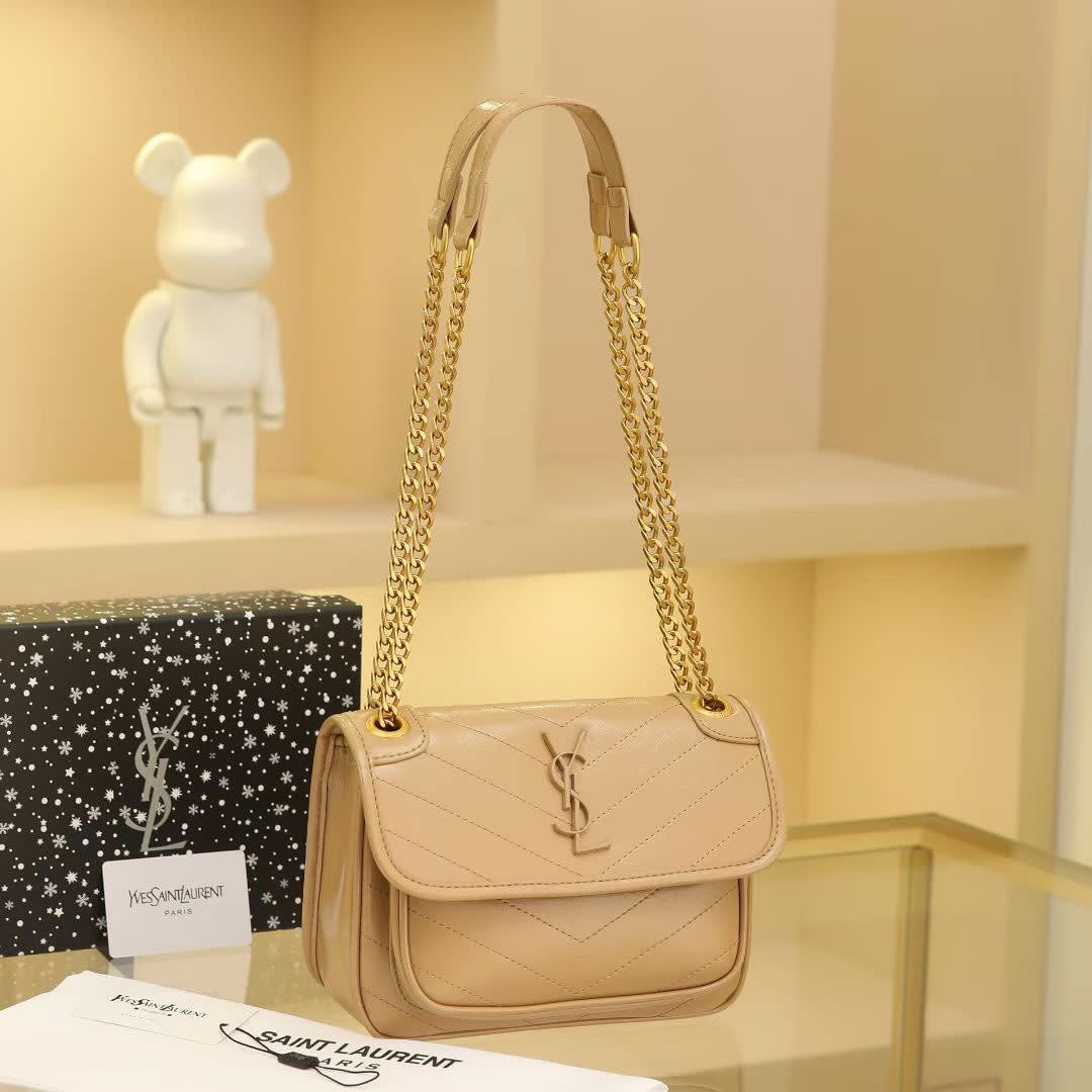 Ysl Lou Lou Puffer Beige Sling Bag-0