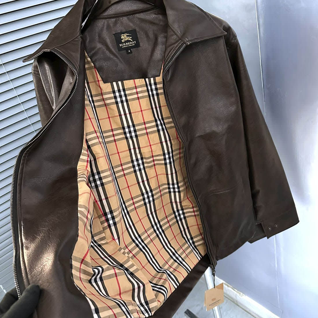 Burberry Dark Brown Leather Premium Quality Jacket-5