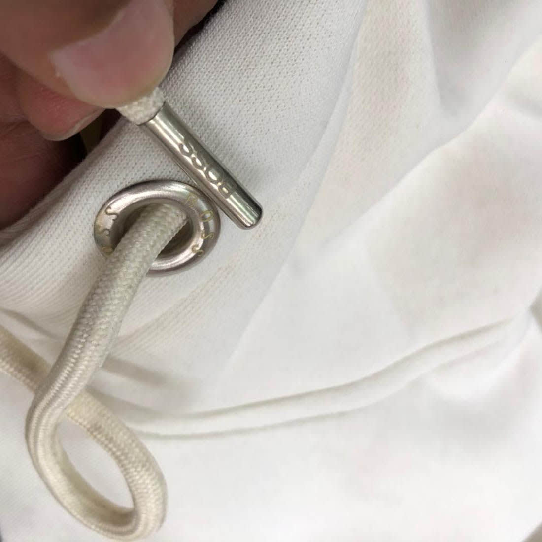 Boss White Hood Embroidery Logo Hoodie-1