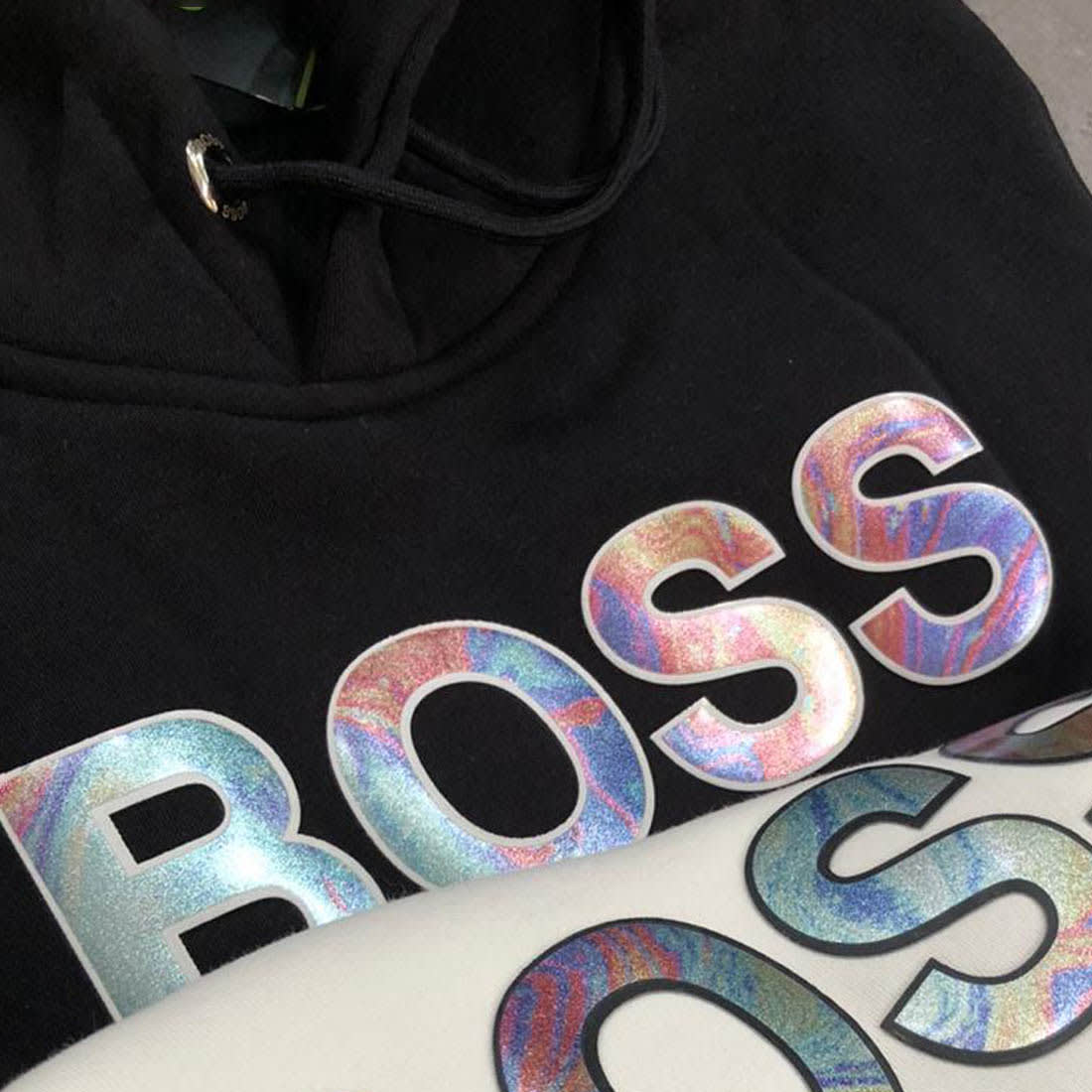 Boss Black Hood Embroidery Logo Hoodie-1