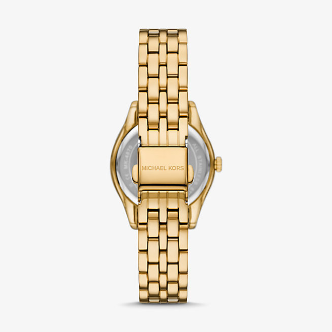 Michael Kors Mini Harlowe Pavé Gold-Tone Watch MK4870-1