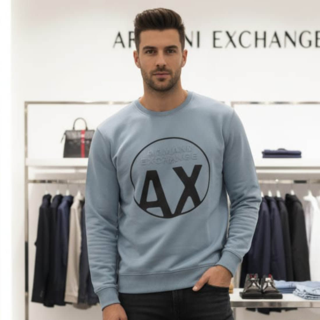 Armani Exchange Blue Premium Quality Sweatshirt-1