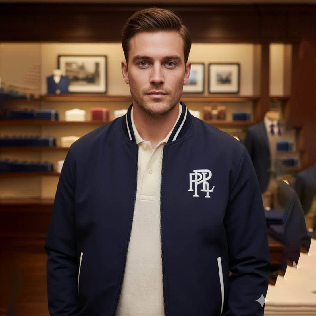 Ralph Lauren Navy Blue Premium Quality Cotton Blend Jacket-1