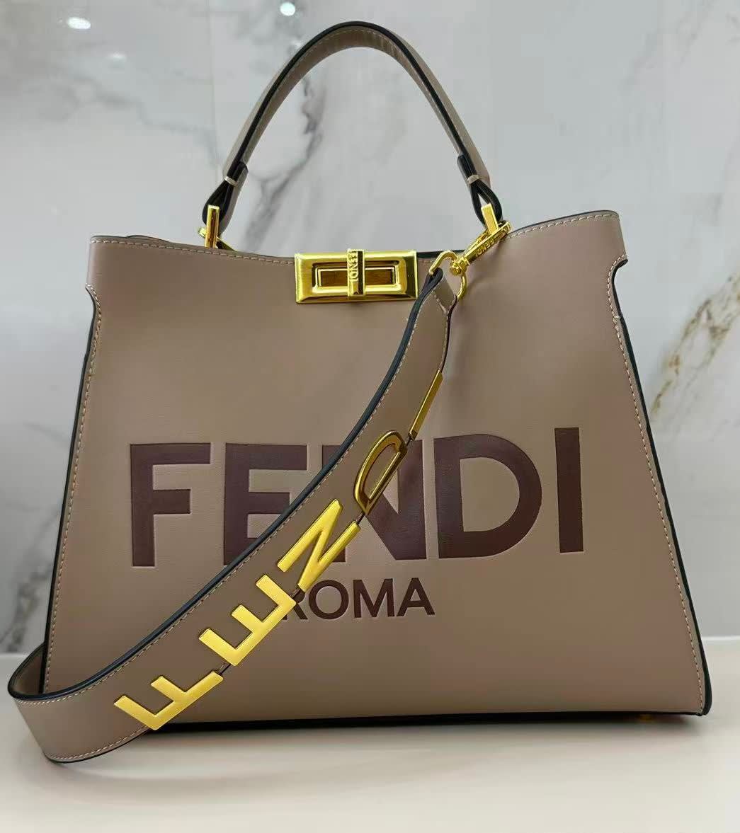 Fendi  Zucca Luxury Beige Peekaboo Handbag-0