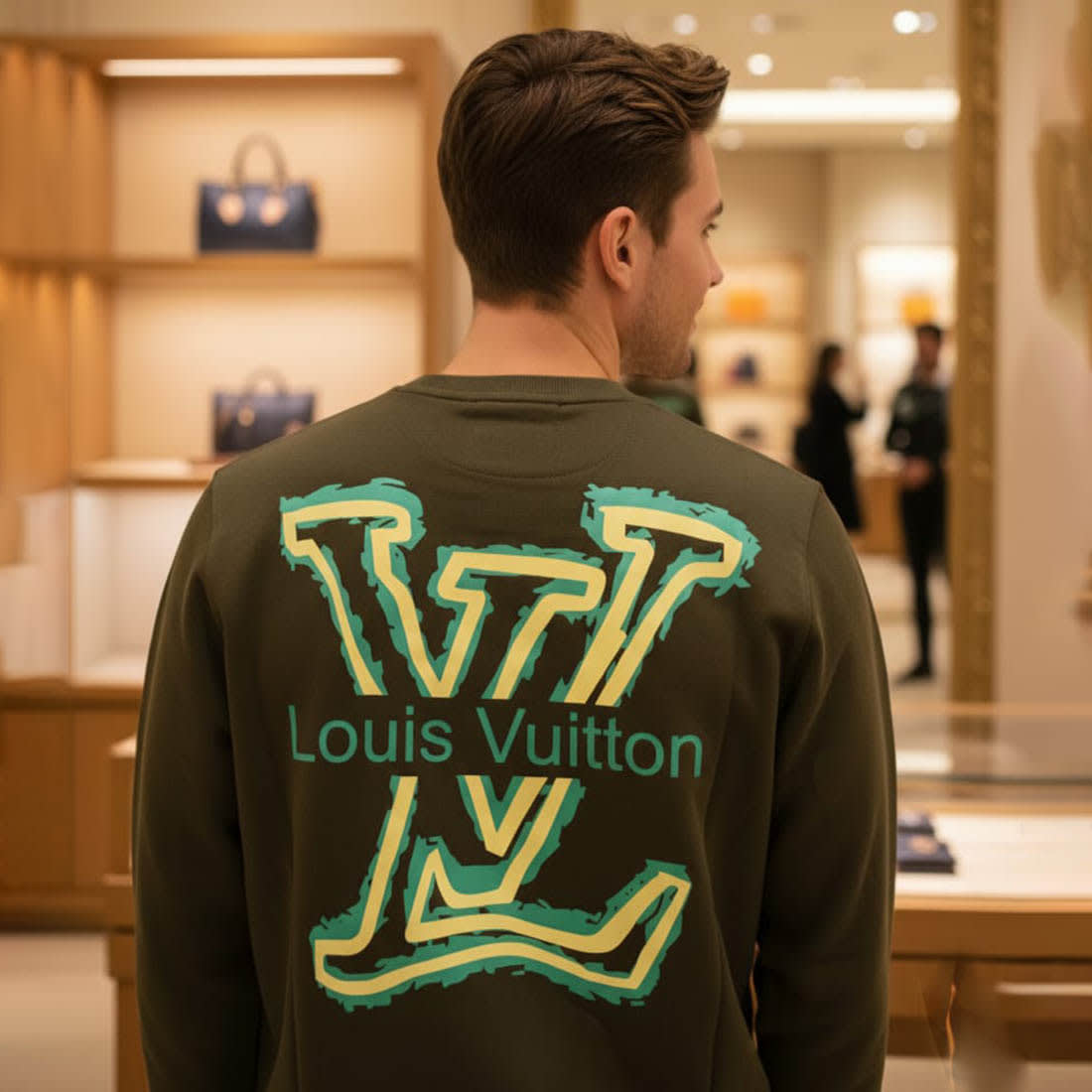 Louis Vuitton Green Premium Quality Sweatshirt-3