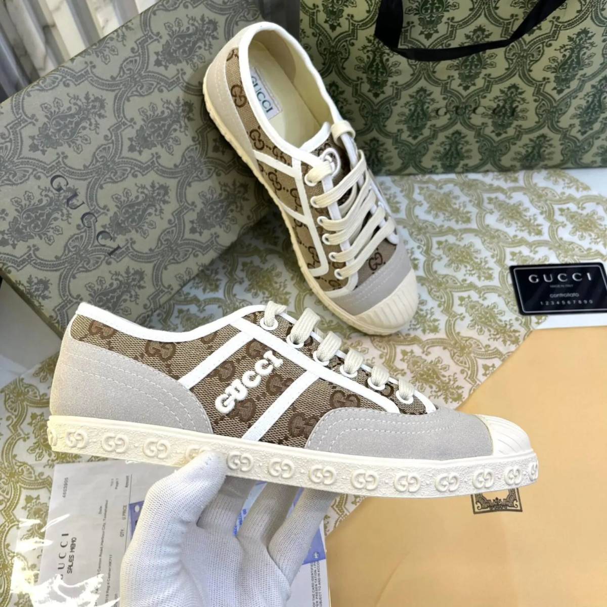 Women's GG Brown Trainer Sneaker-0