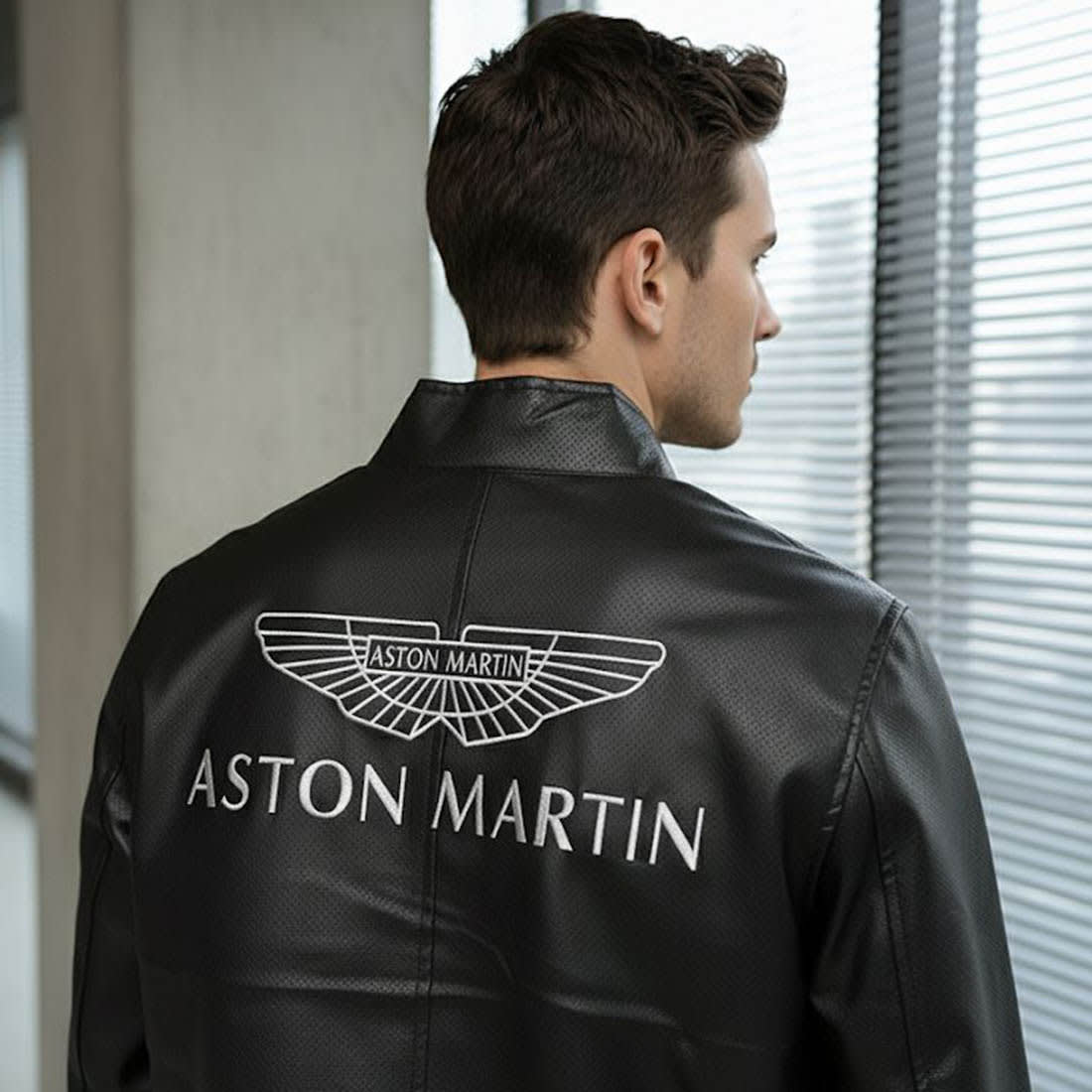 Astron Martin Embroidered logo Black Premium Quality jacket-2