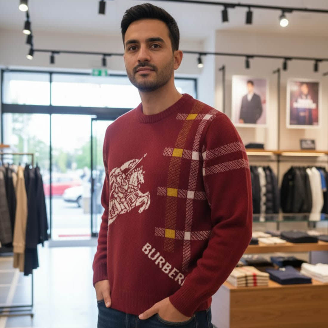 Burberry Wine Authentic Quality Pullover-0