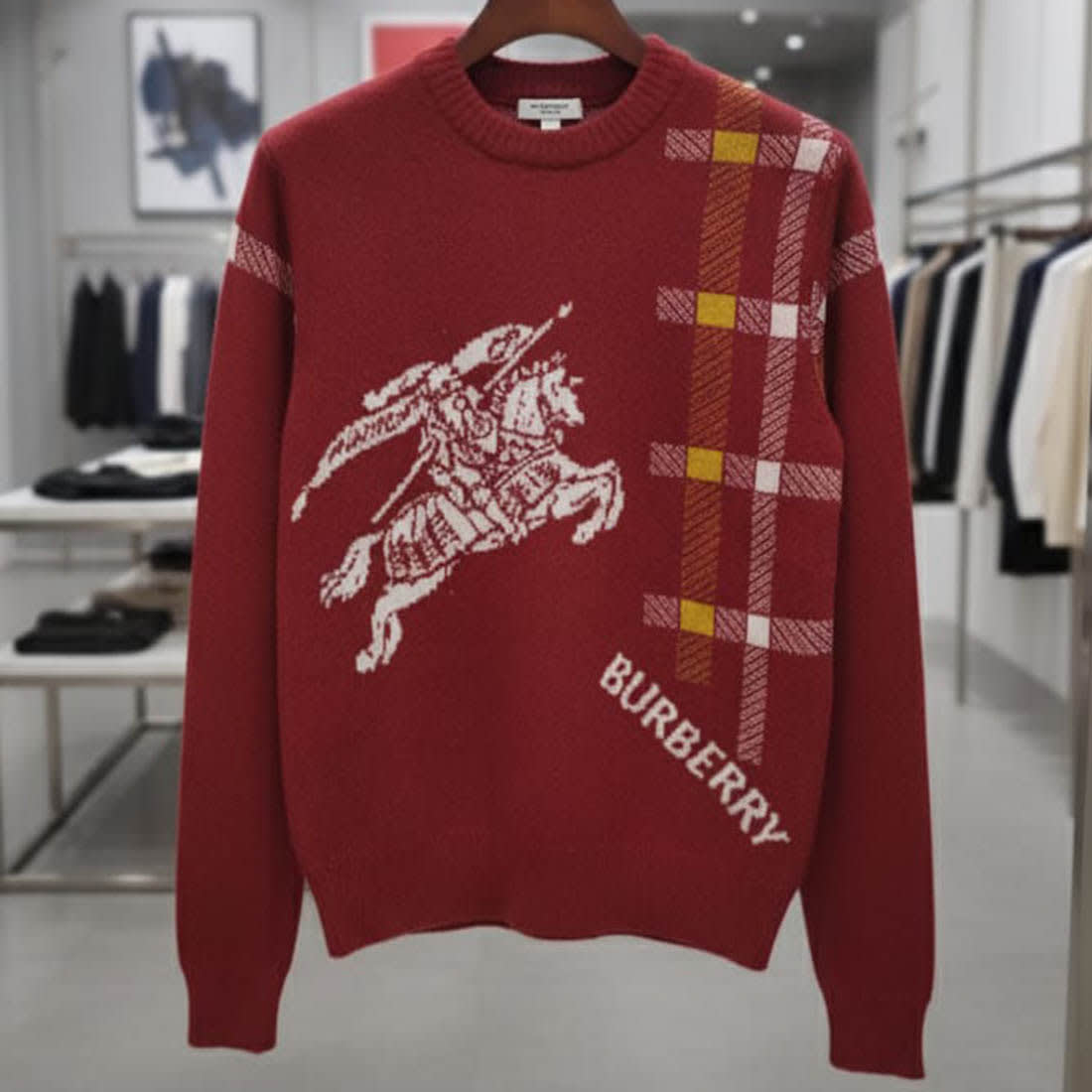 Burberry Wine Authentic Quality Pullover-3