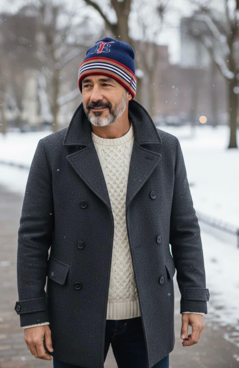 Burberry Blue Cashmere Beanie-1