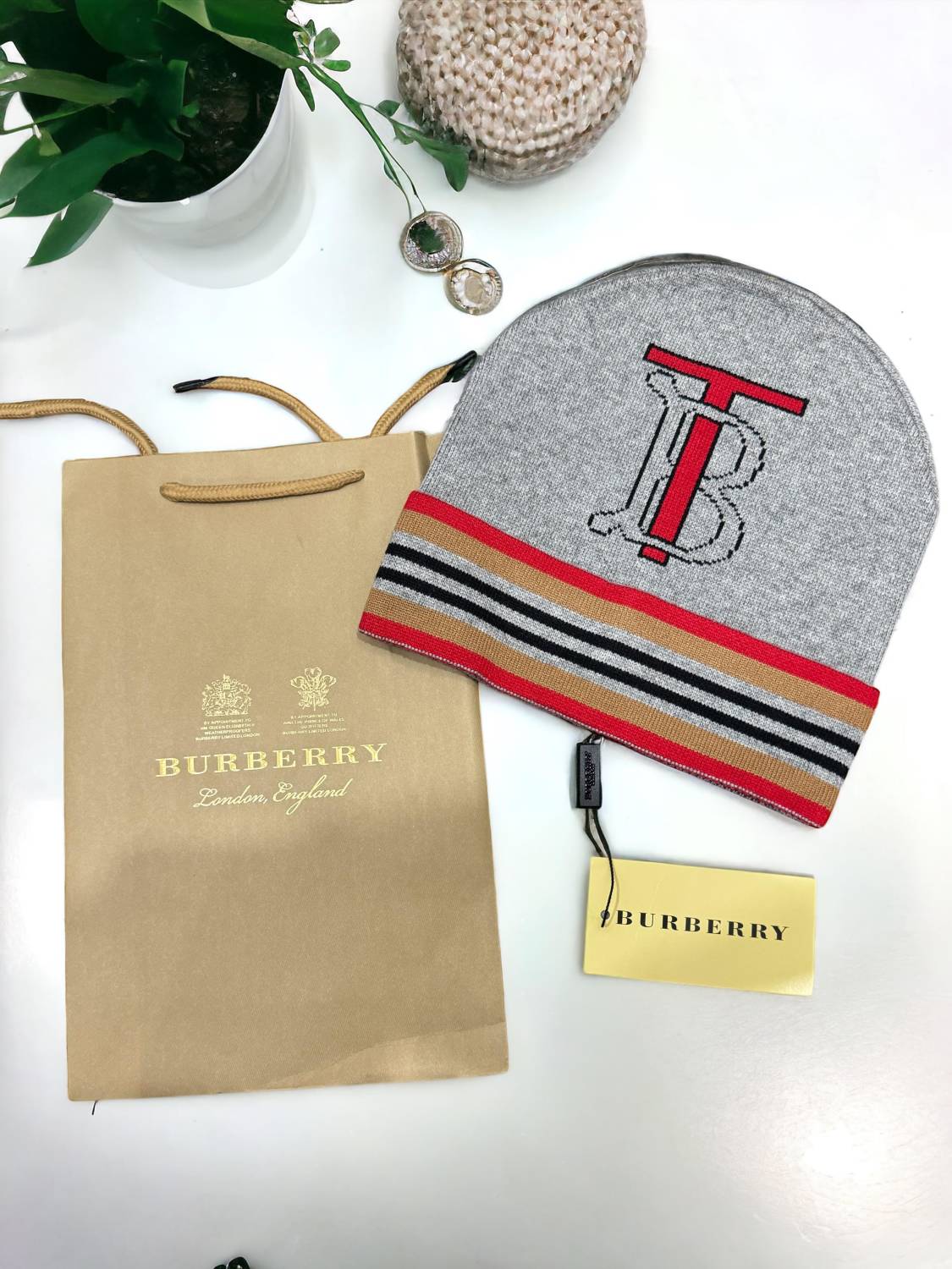 Burberry Grey Cashmere Beanie-1
