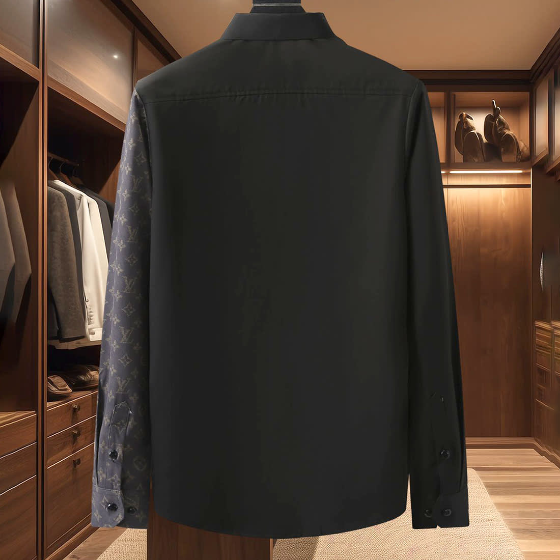 Louis Vuitton Monogram Black Premium Cotton Shirt-2