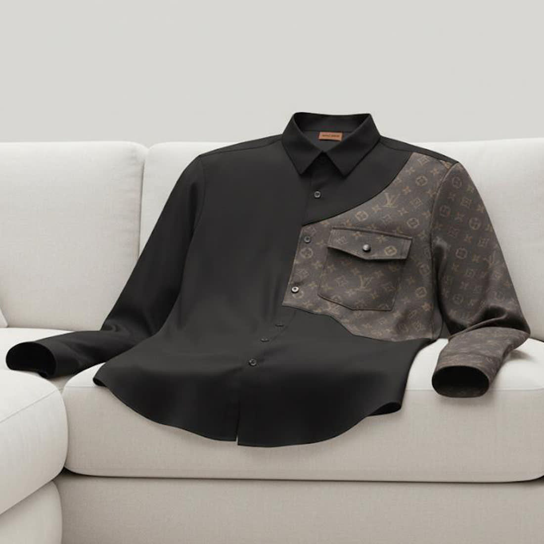 Louis Vuitton Monogram Black Premium Cotton Shirt-6