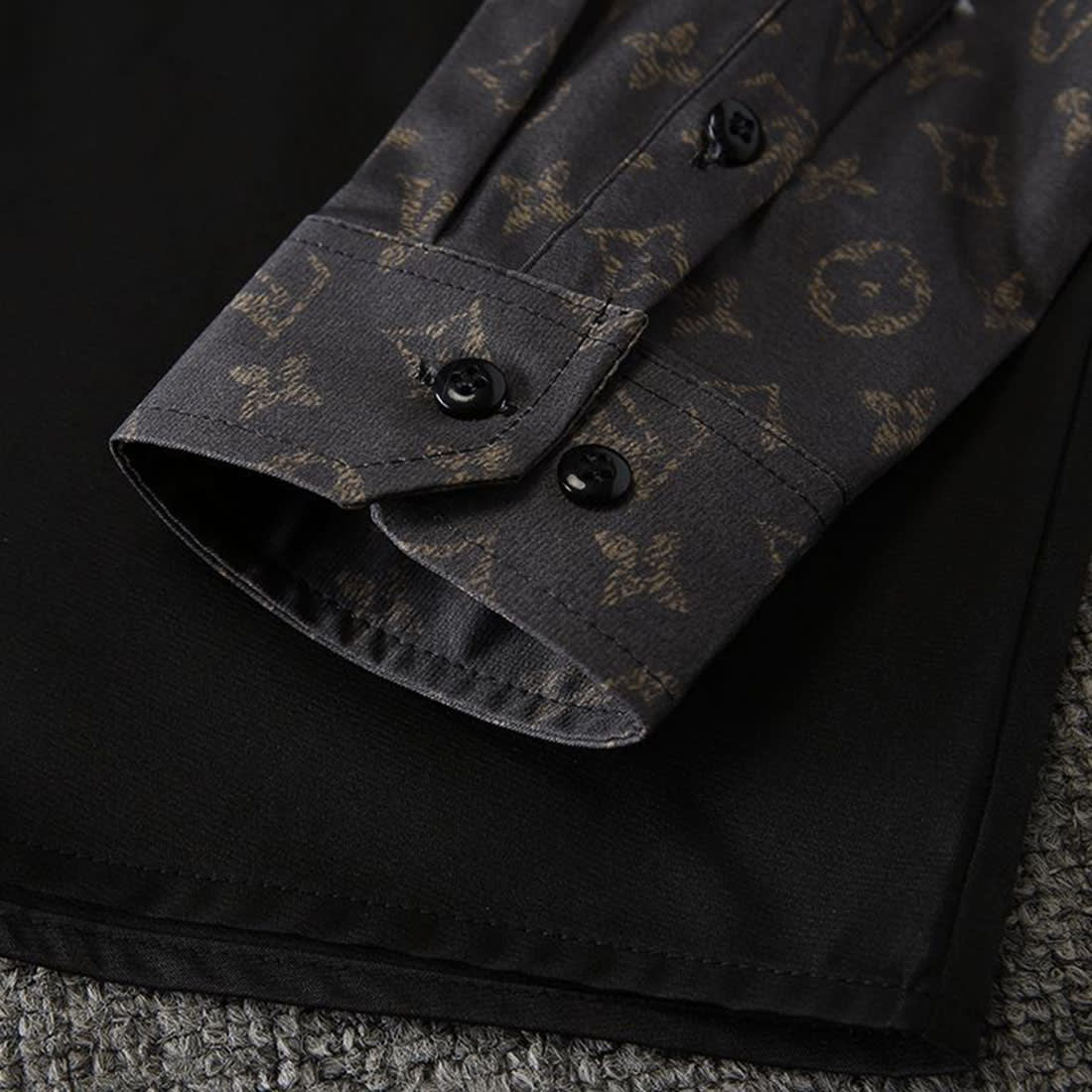 Louis Vuitton Monogram Black Premium Cotton Shirt-5