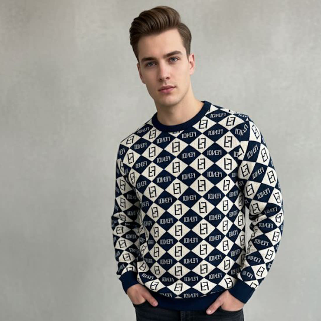 Fendi Blue Premium Quality Sweatshirt-0