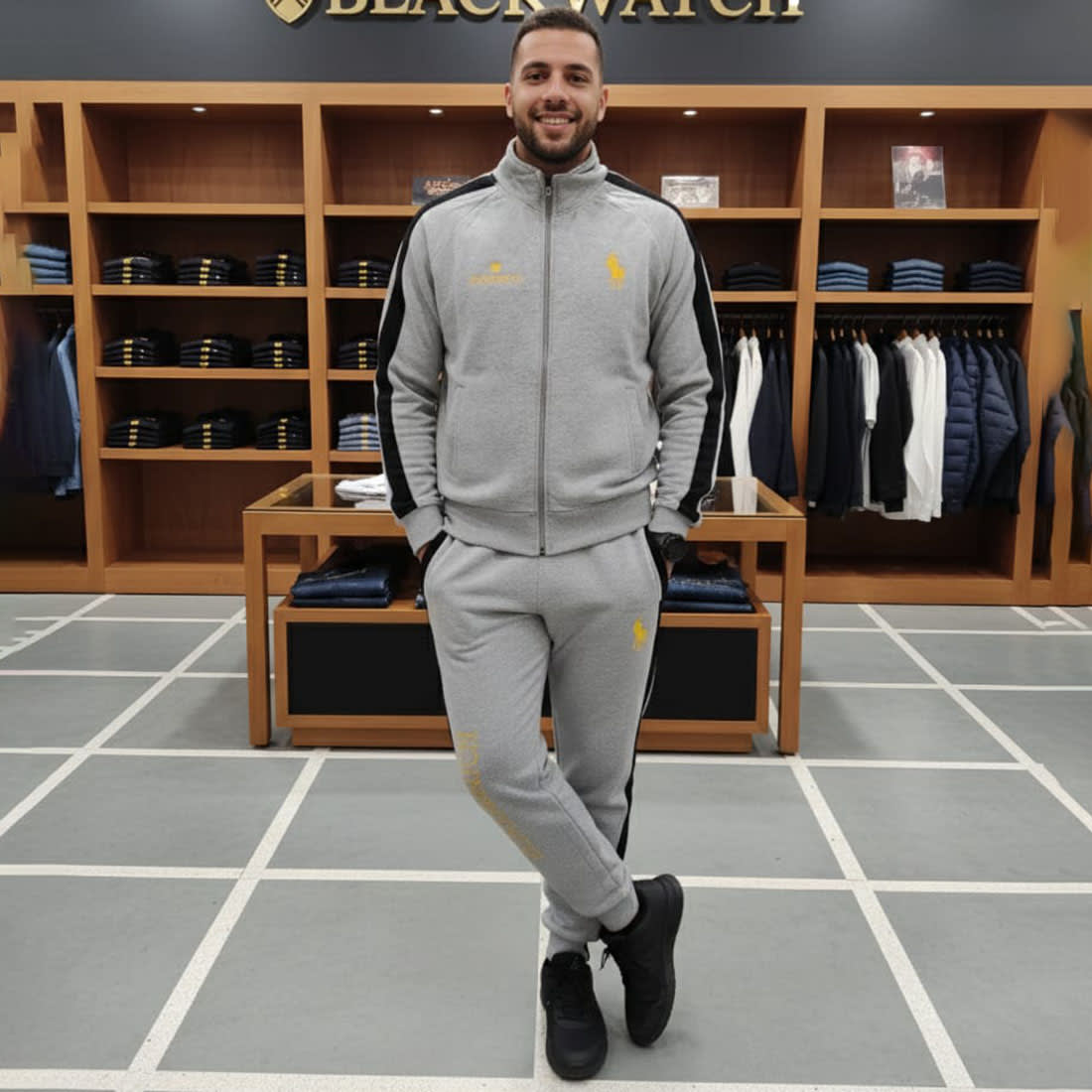 Ralph Lauren Grey Premium Tracksuit-3