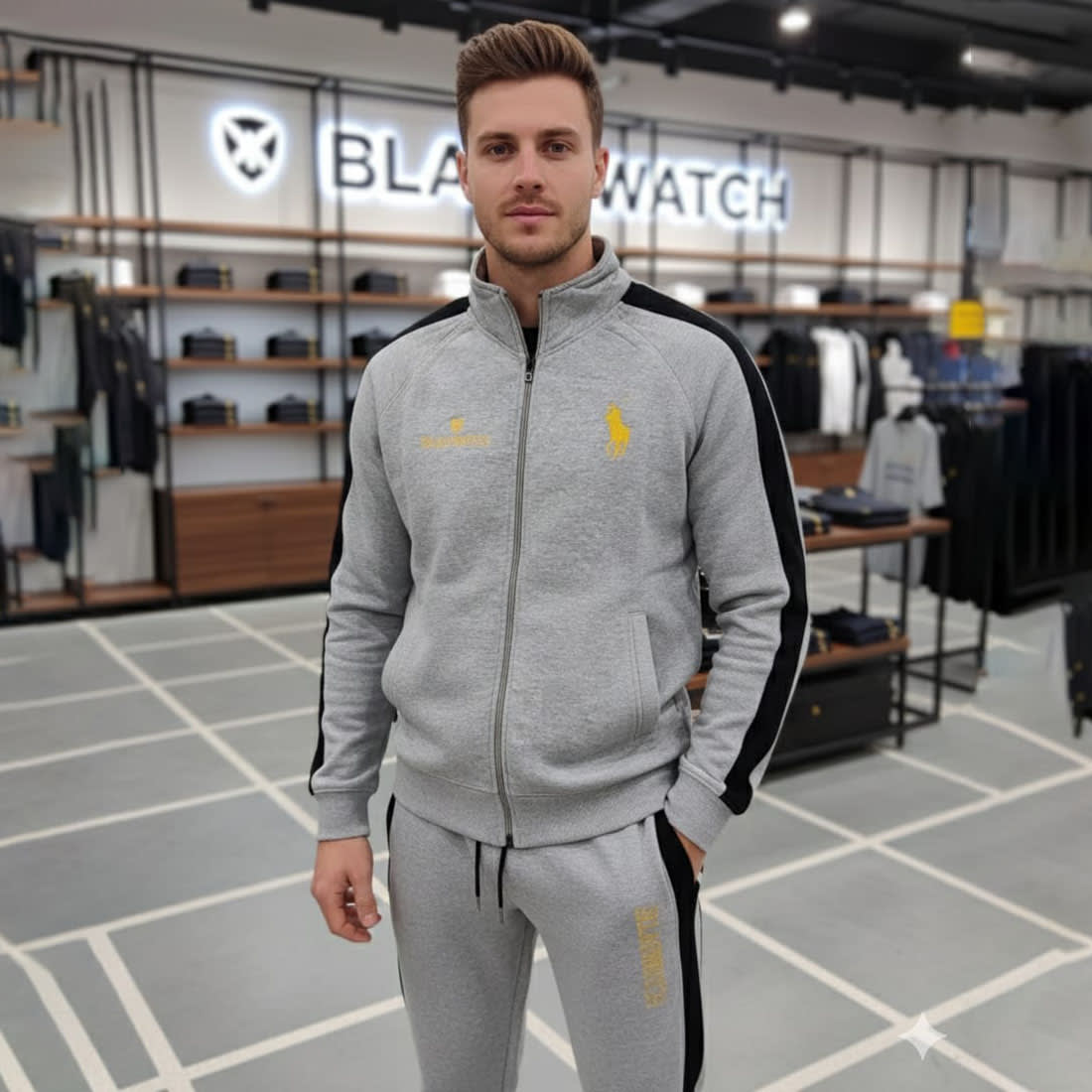 Ralph Lauren Grey Premium Tracksuit-2