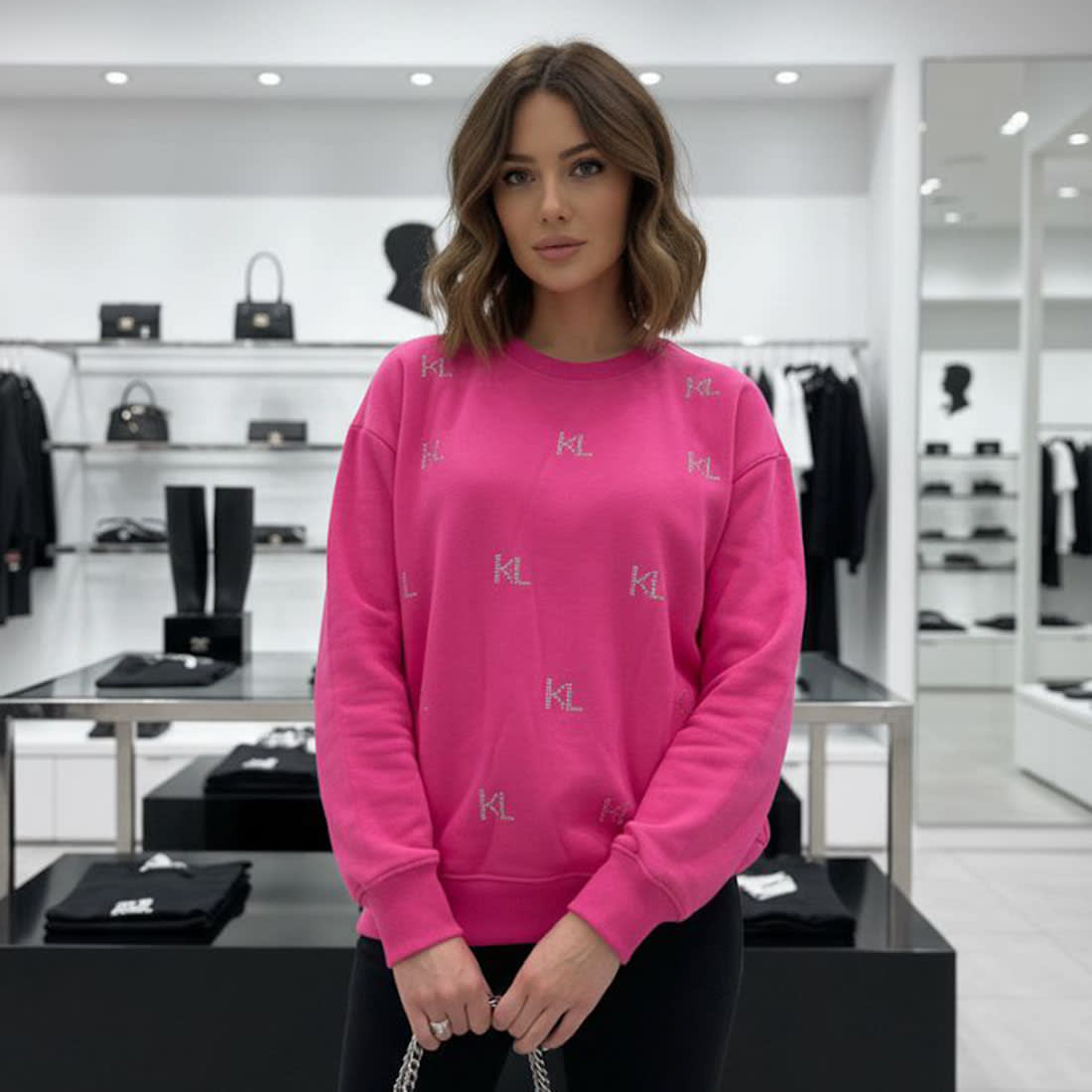Karl Lagerfeld Pink Premium Quality Sweatshirt-0