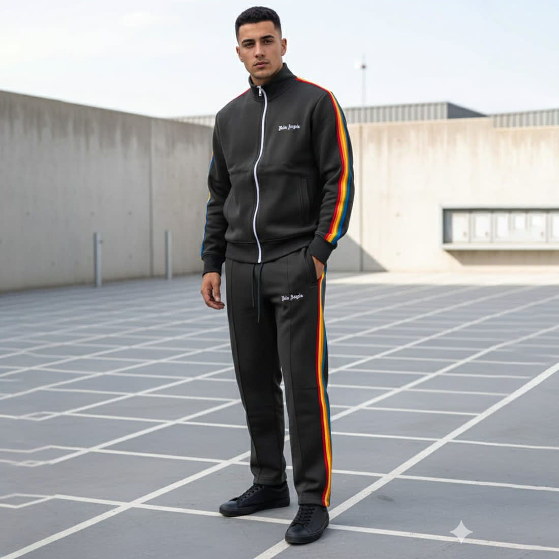 Palm Angles Black Premium Quality Tracksuit-0