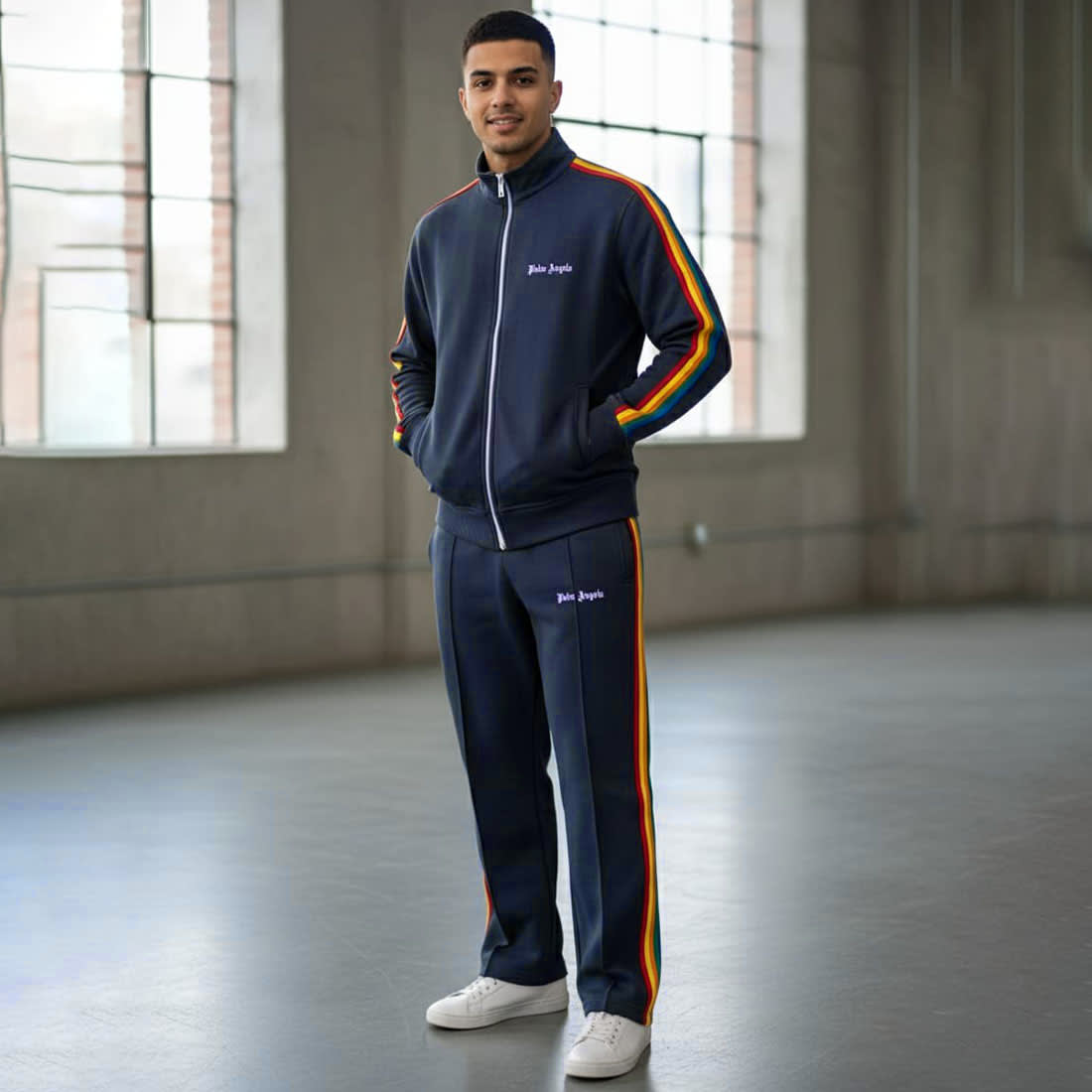 Palm Angles Blue Premium Quality Tracksuit-0