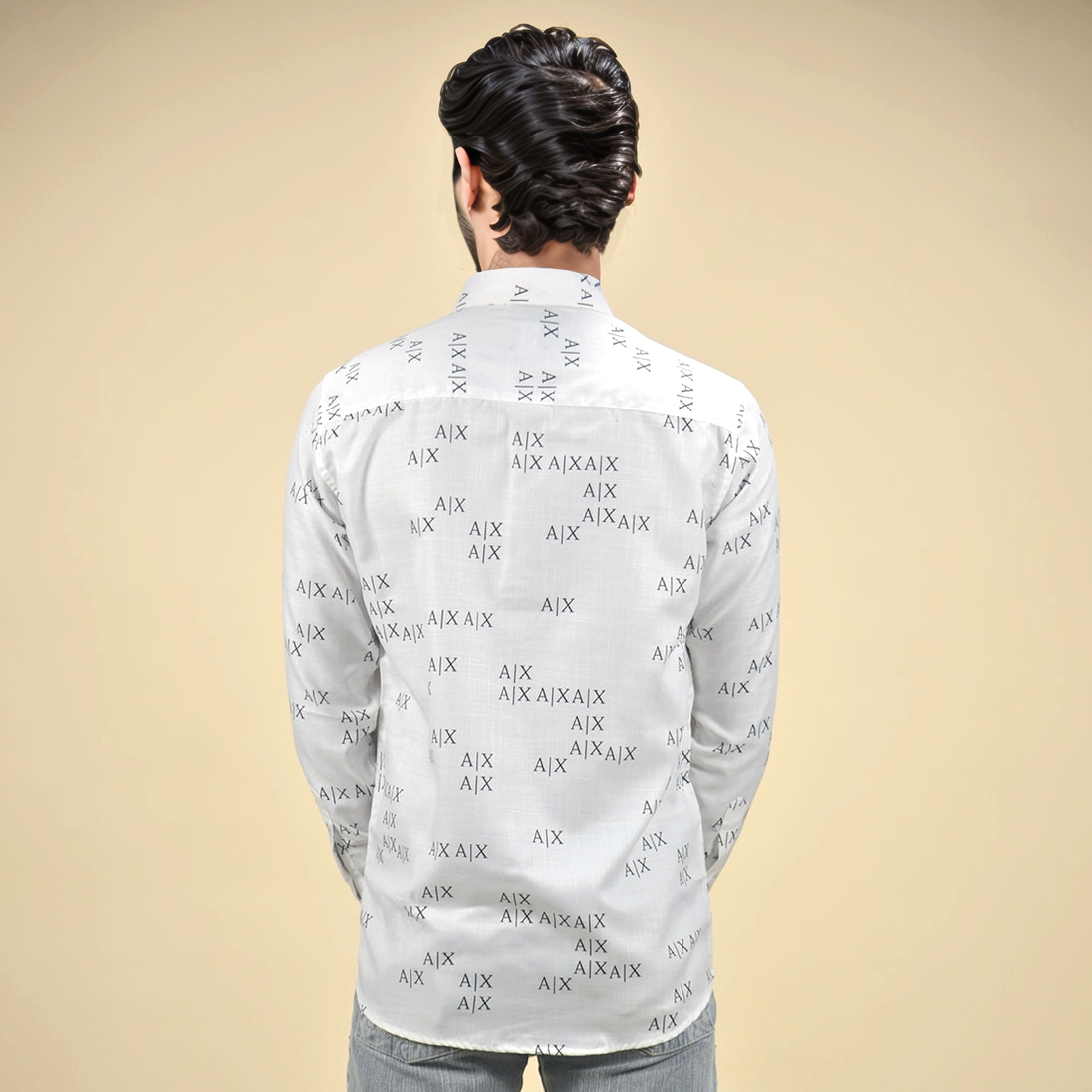 Armani Exchange White Logo Printed Premium Luxury Shirt-3