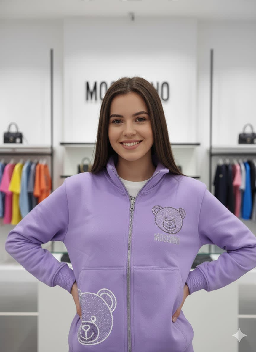 Moschino Purple Premium Quality Winter Tracksuit-5