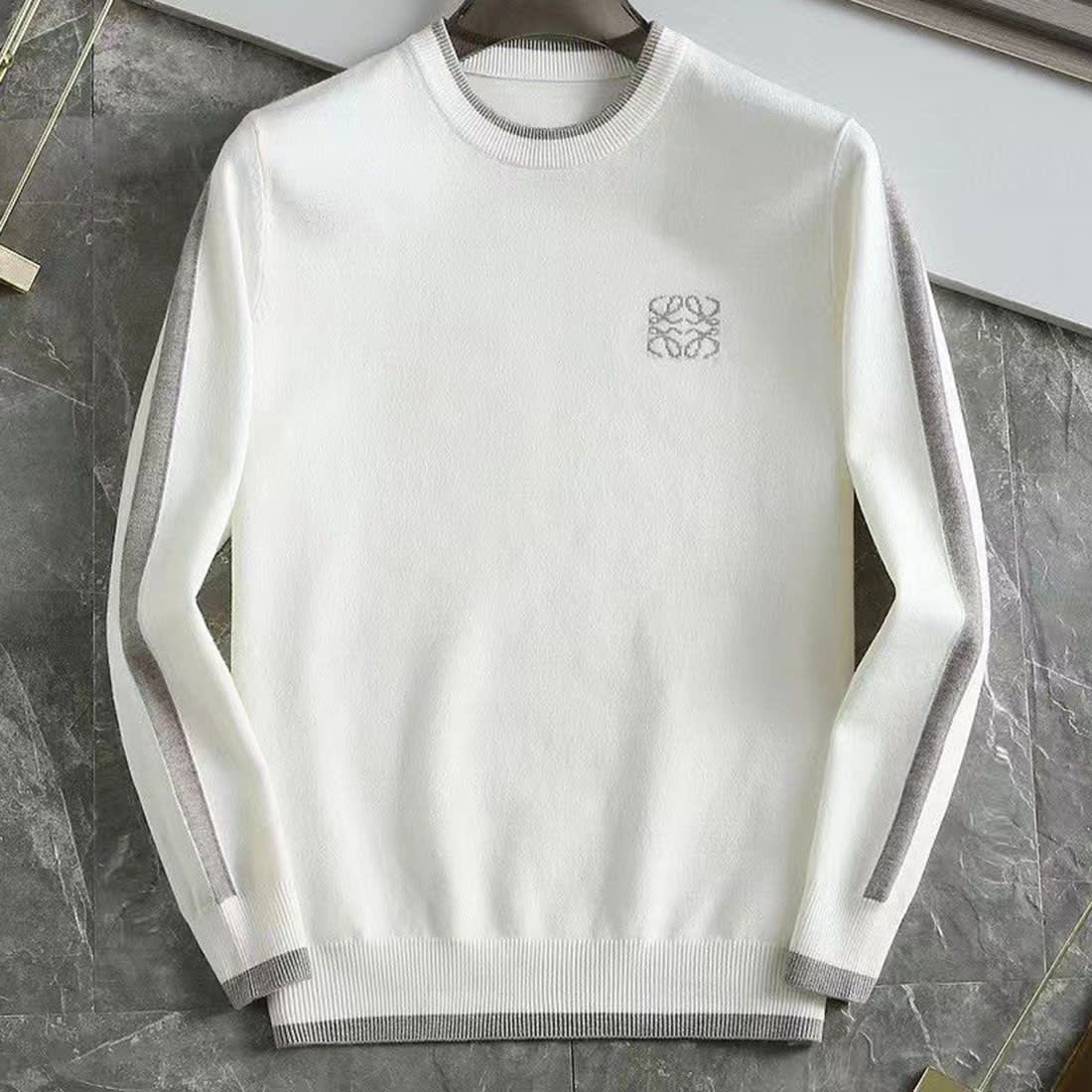 Loewe White Knitted Long-Sleeve Pullover-0