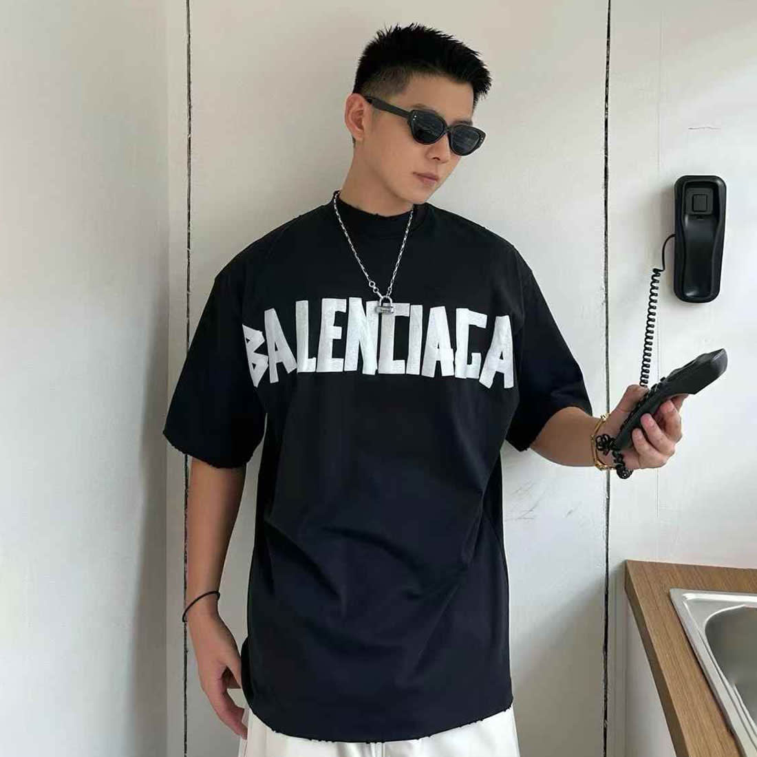 Balenciaga Black Premium Quality T-shirt-0