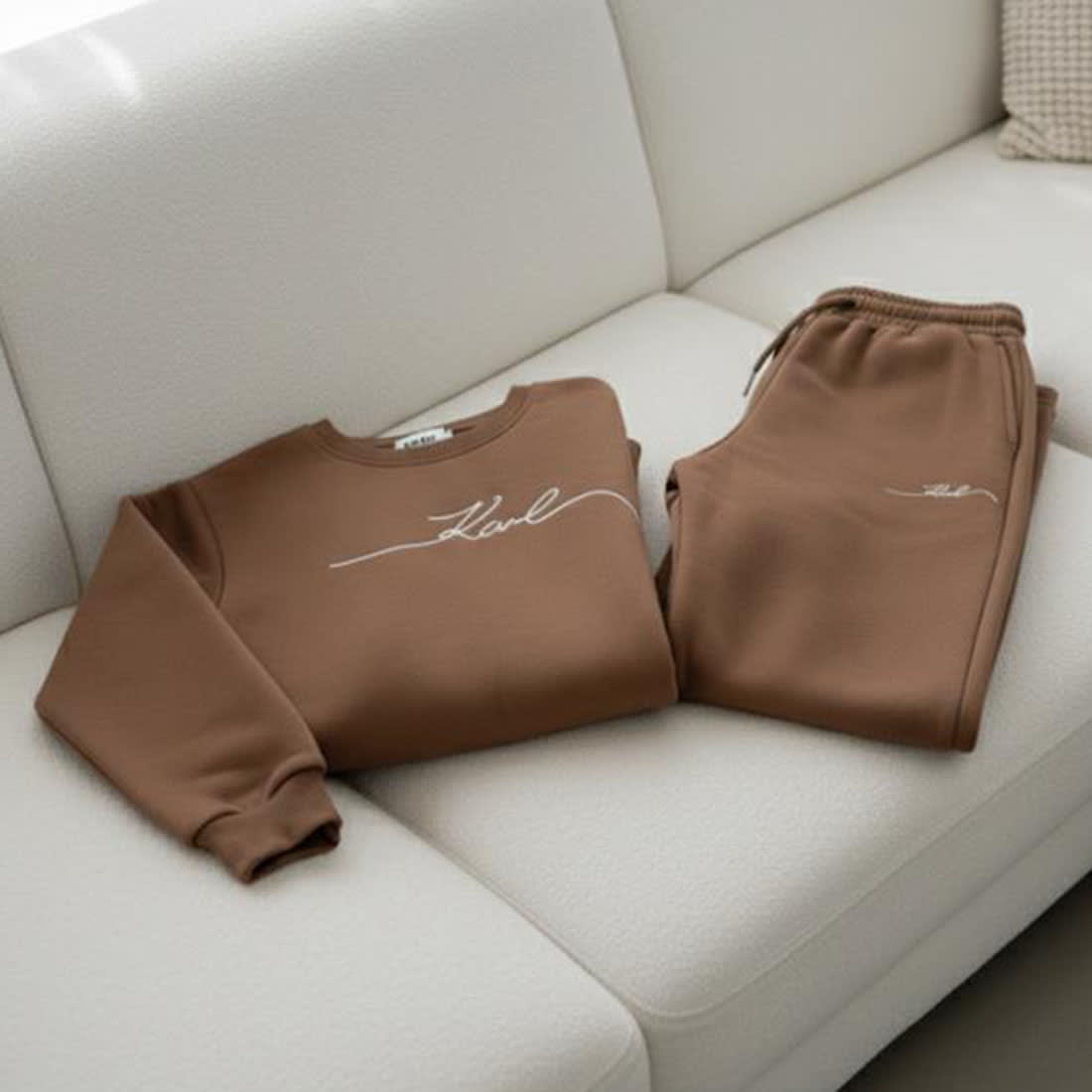 Karl Lagerfeld Brown Premium Co-ord Set-3