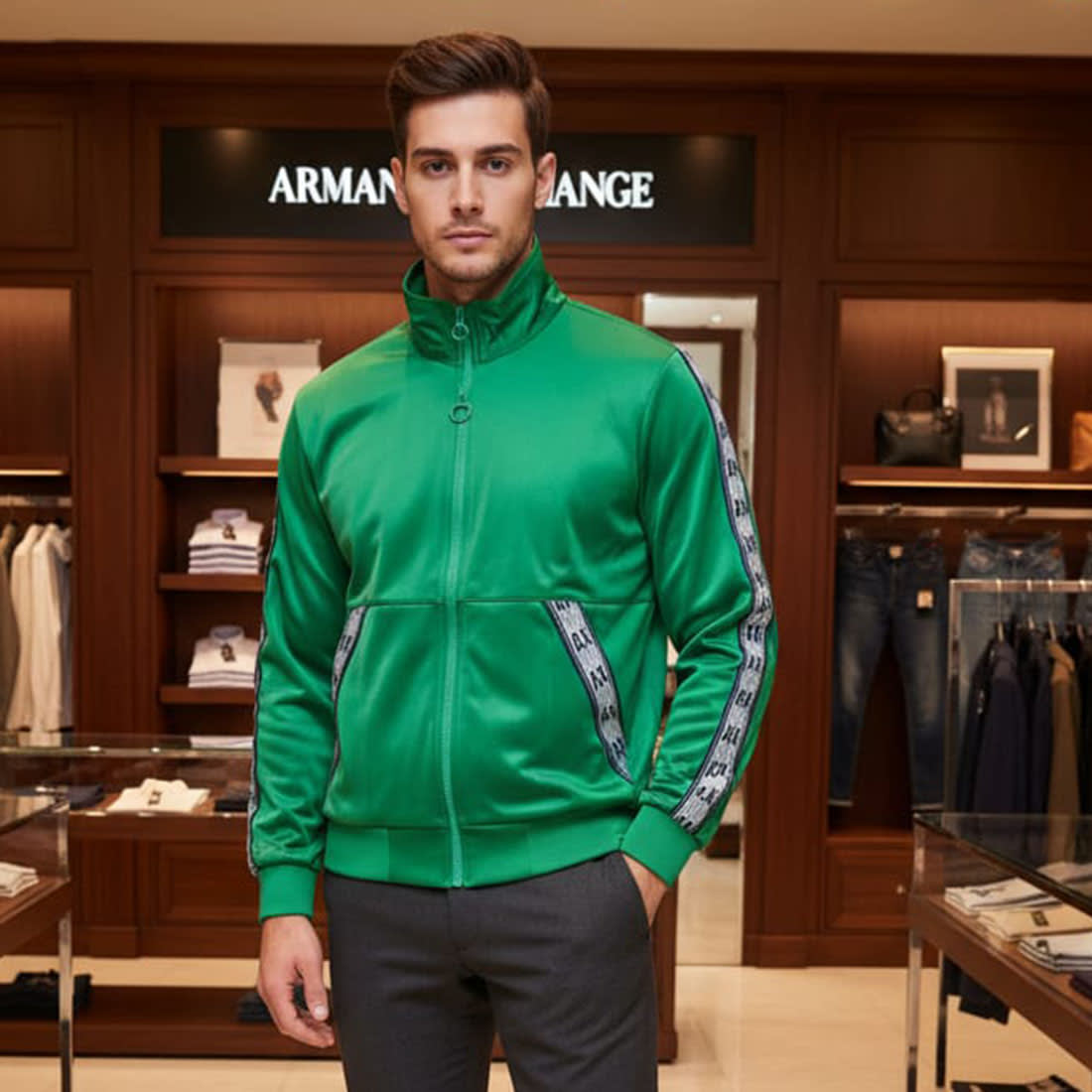 Armani Exchange Green Authentic Premium Quality Jacket-3