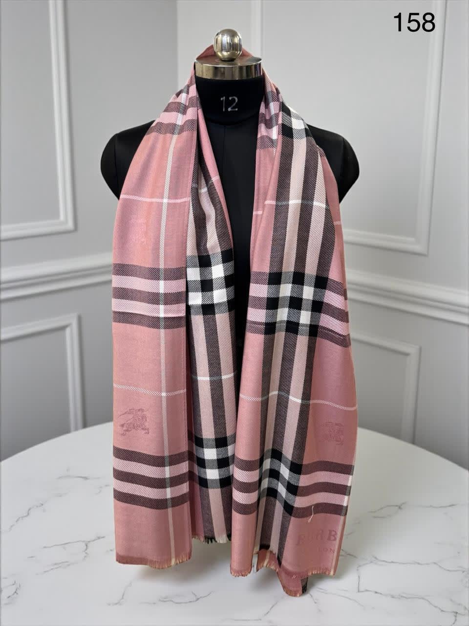 Burberry Check Cashmere Pink Stole-1