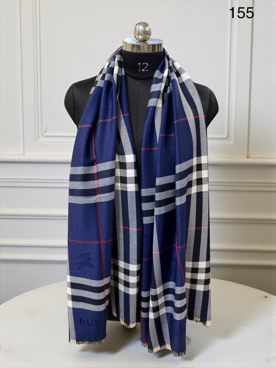 Burberry Check Cashmere Blue Stole-0