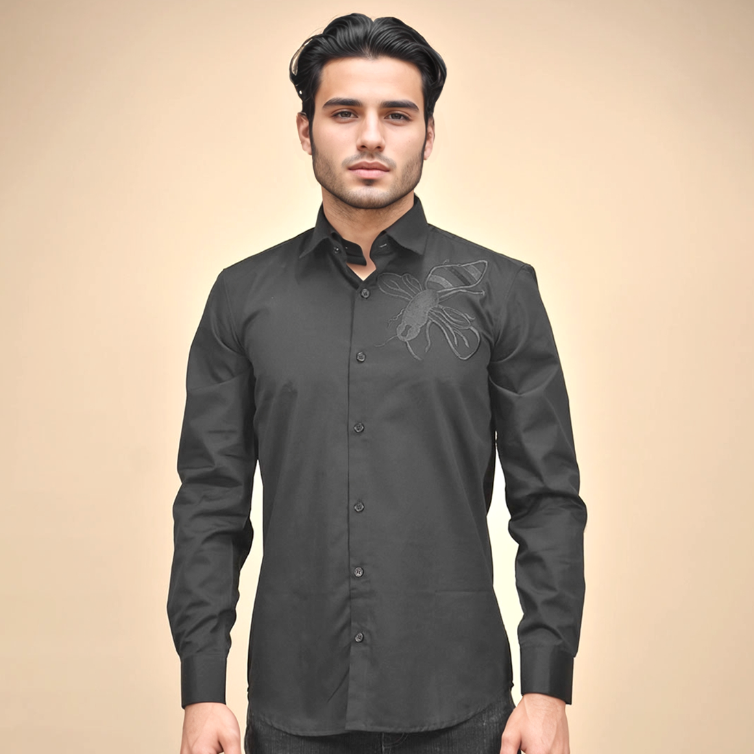 Gucci Bee Embroidered Black Premium Shirt-1