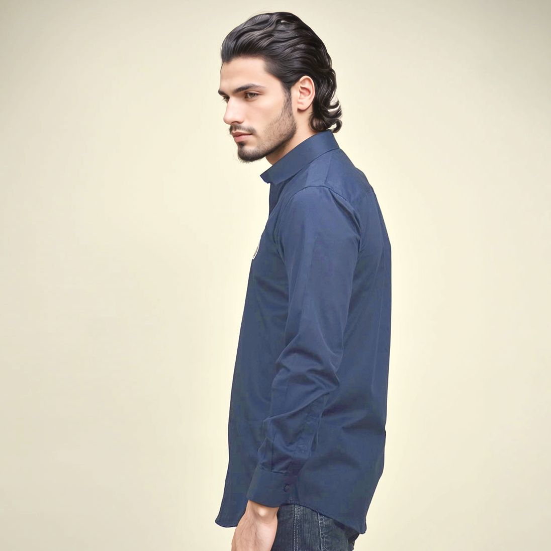 Burberry TB Embroidered logo Navy Blue Premium Shirt-2