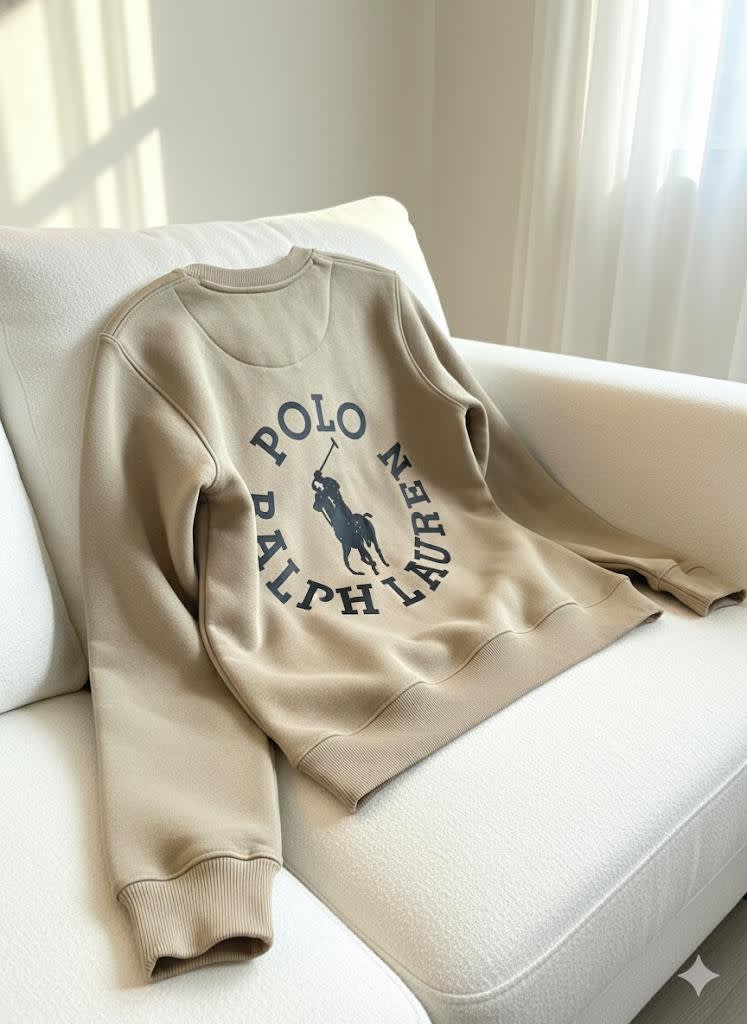 Ralph Lauren Cream Premium Quality Cotton Sweatshirt-1