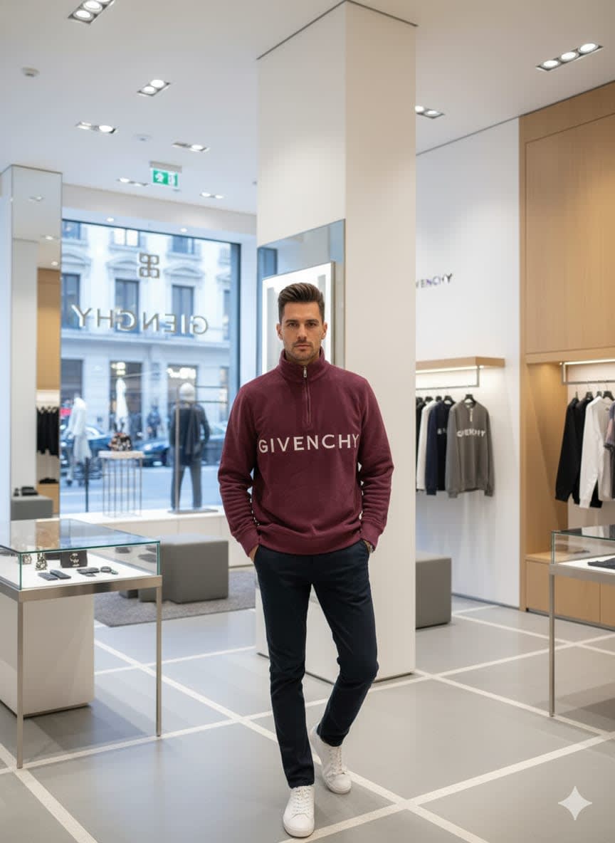 Givenchy Wine Premium Quality Sherpa Sweatshirt-0