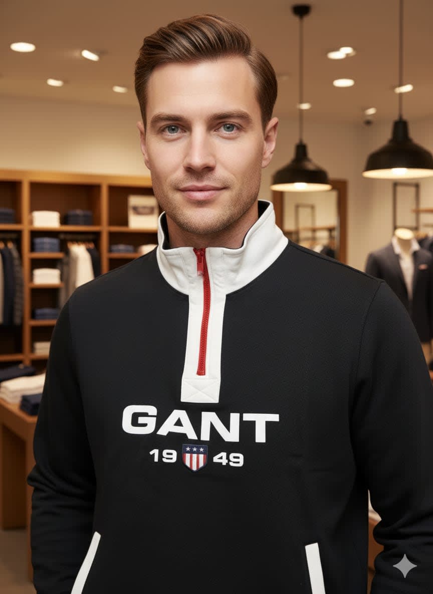 Gant Black Premium Quality Sherpa Sweatshirt-2