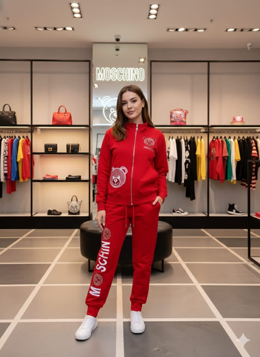 Moschino Red Premium Quality Winter Tracksuit-0