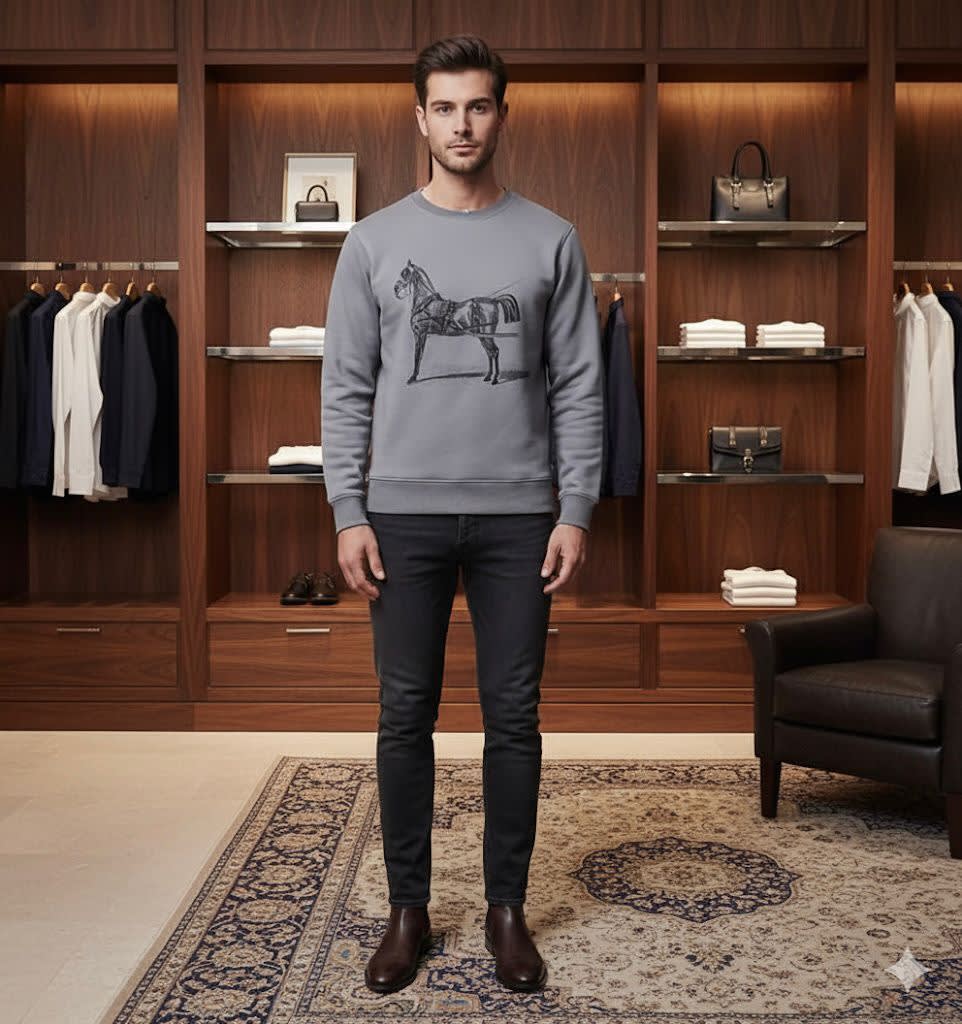Hermes Grey Premium Quality Sweatshirt-0