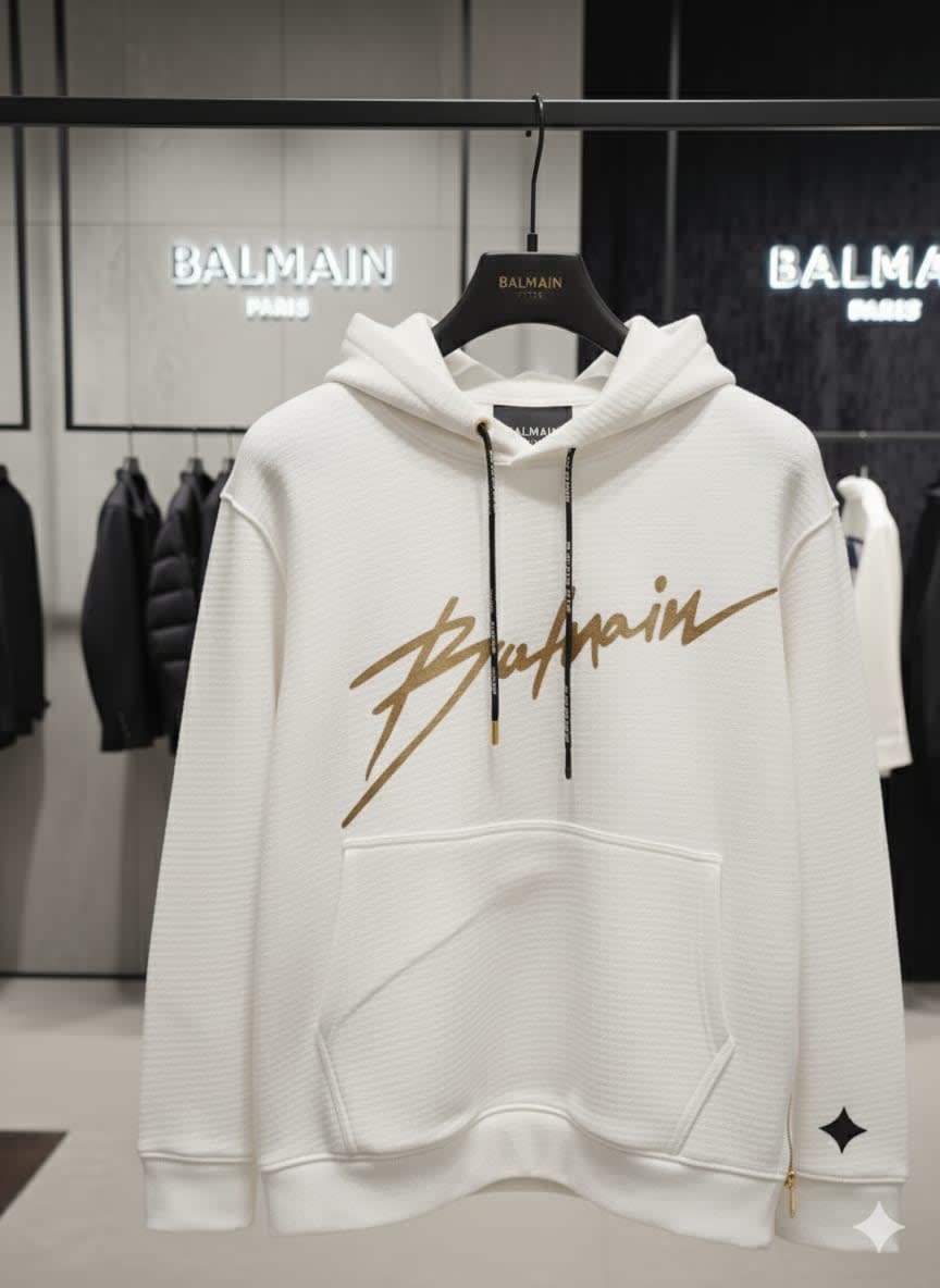 Balmain White Premium Quality Sweatshirt-2