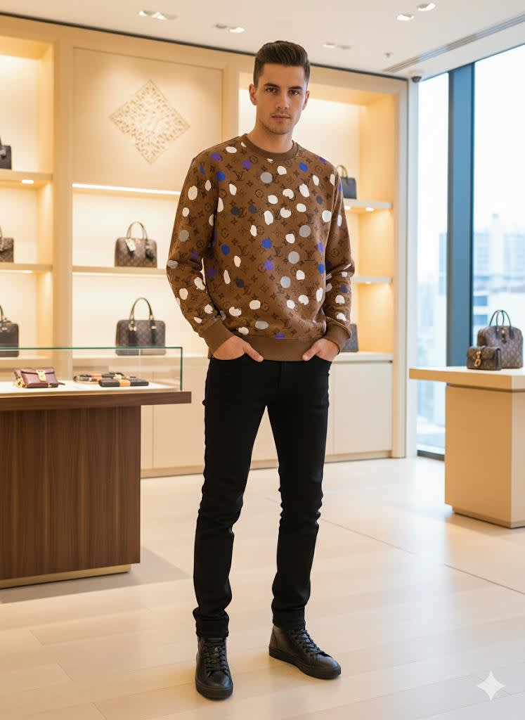 Louis Vuitton Brown Premium Quality Sweatshirt-0