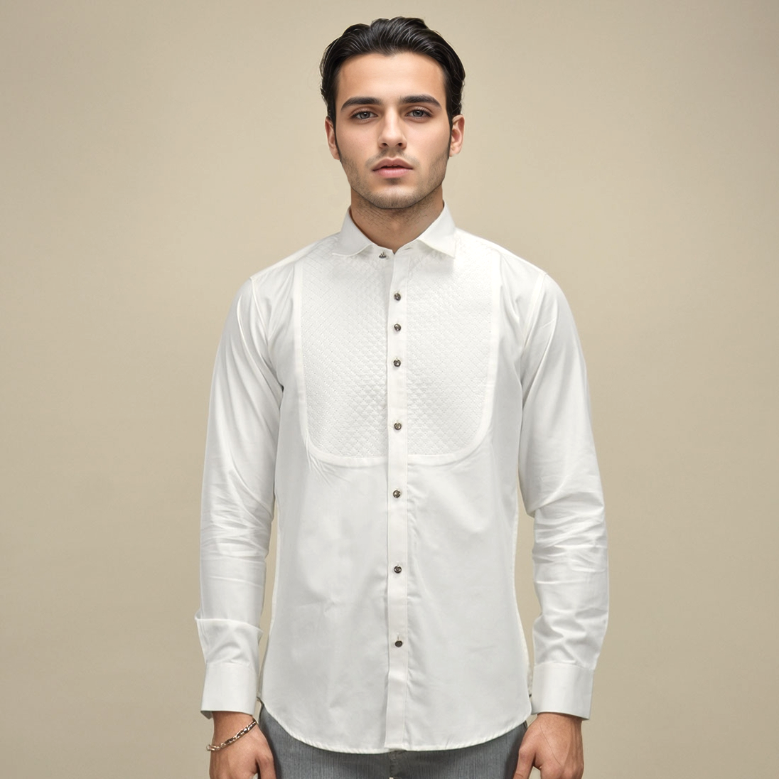 Versace White Premium Luxury Cotton Shirt-1