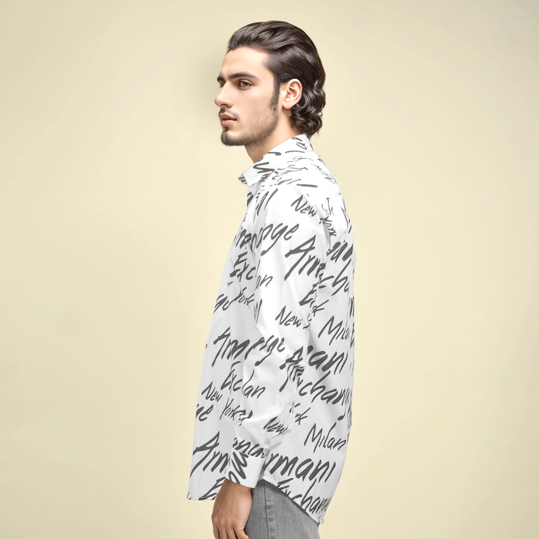 Armani Exchange Printed White Premium Quality Shirt-2