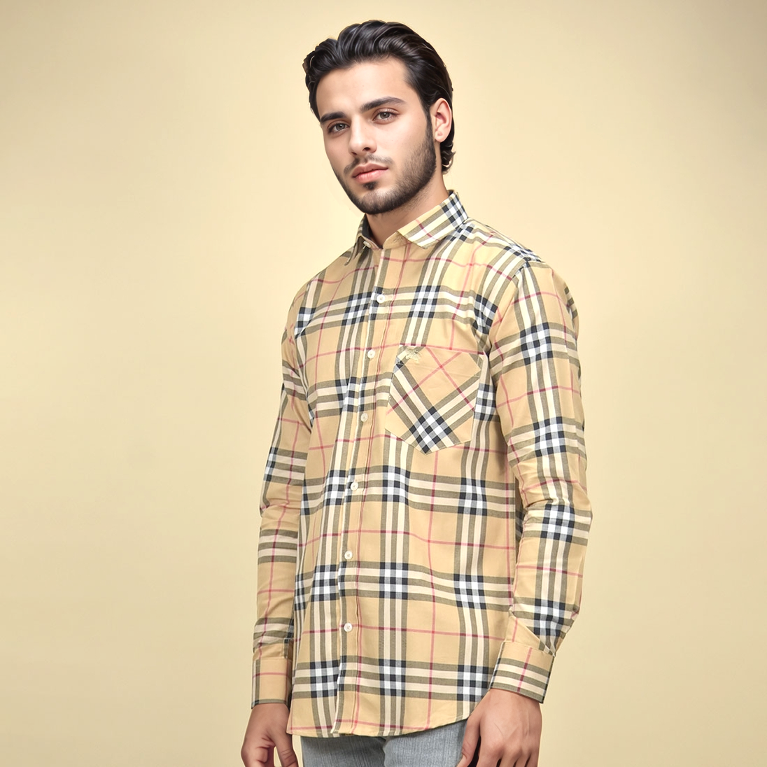 Burberry Brown Premium Quality Men's Check Shirt-0
