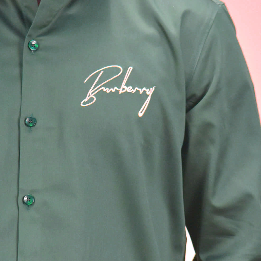 Burberry Embroidered Green Premium Shirt-4