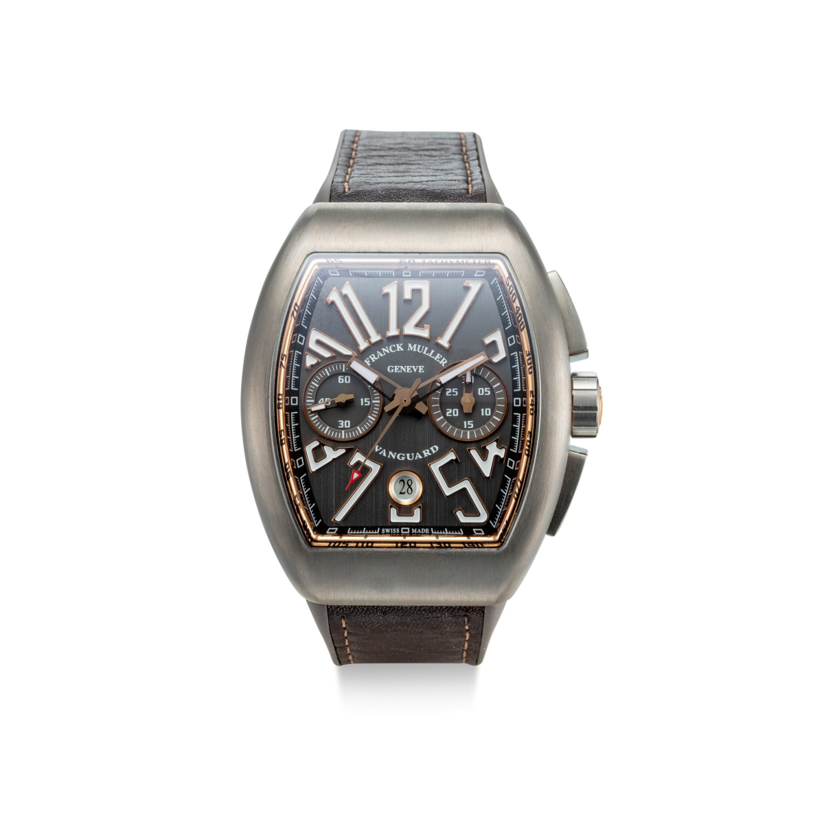 Franck Muller Vanguard Chronograph, Ref V 45 CC DT, Men’s, Titanium, Leather Strap-0