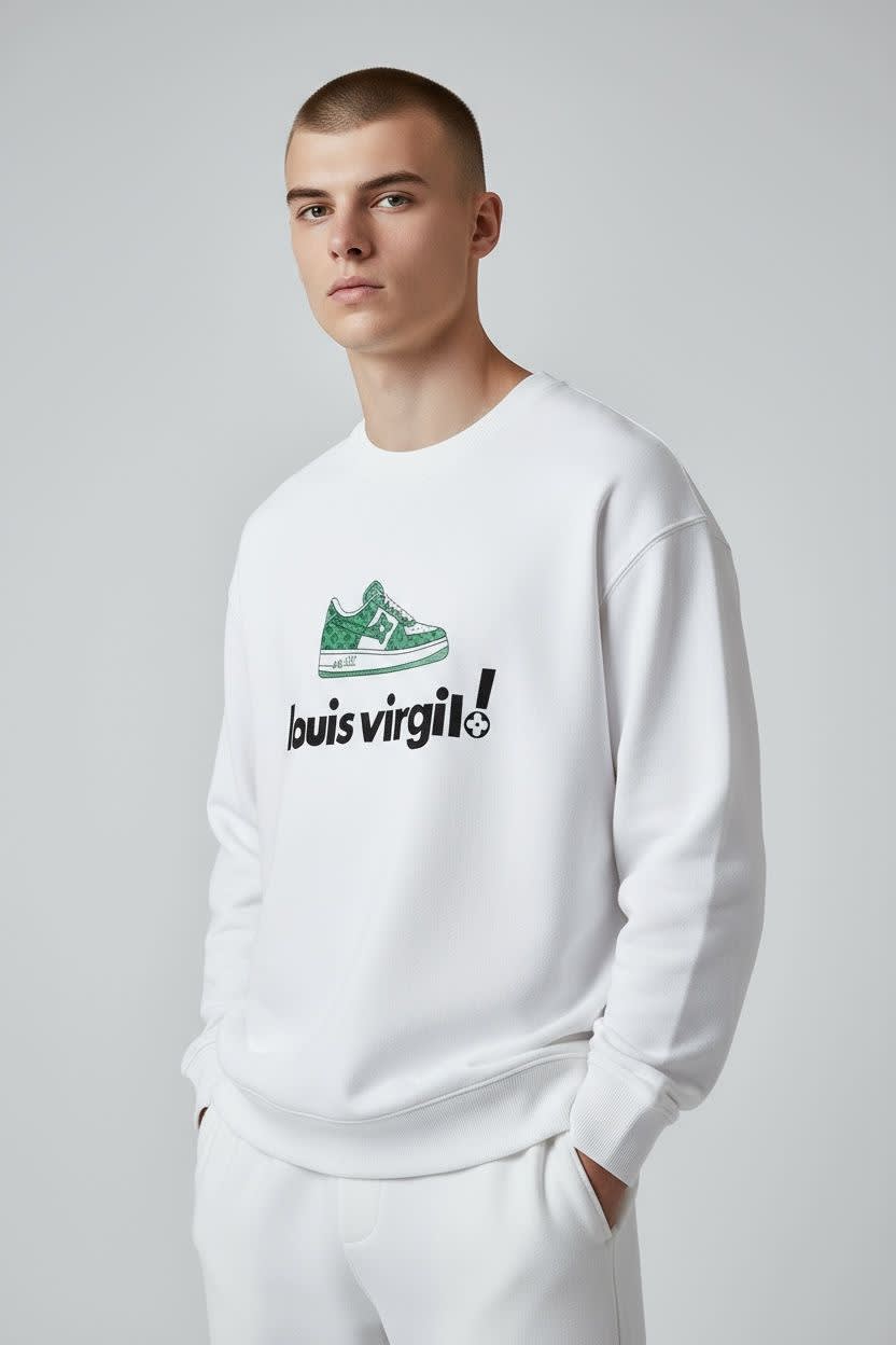 Louis Vuitton White Premium Quality Virgil Sweatshirt-0